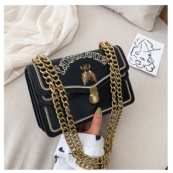Bumblee Gold Chain Handbag - Picture 7 of 7
